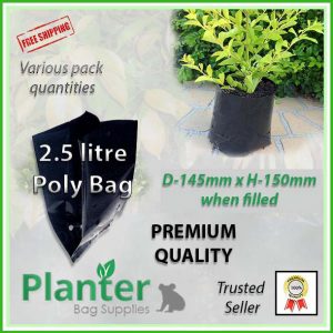 2.5 litre Planter Bag - Poly plant bags / Grow bag - for more info go to Planterbags.com.au