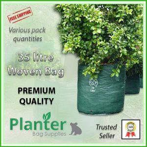 35 litre Woven Planter Bags - for more info go to PlanterBags.com.au